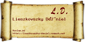 Lieszkovszky Dániel névjegykártya